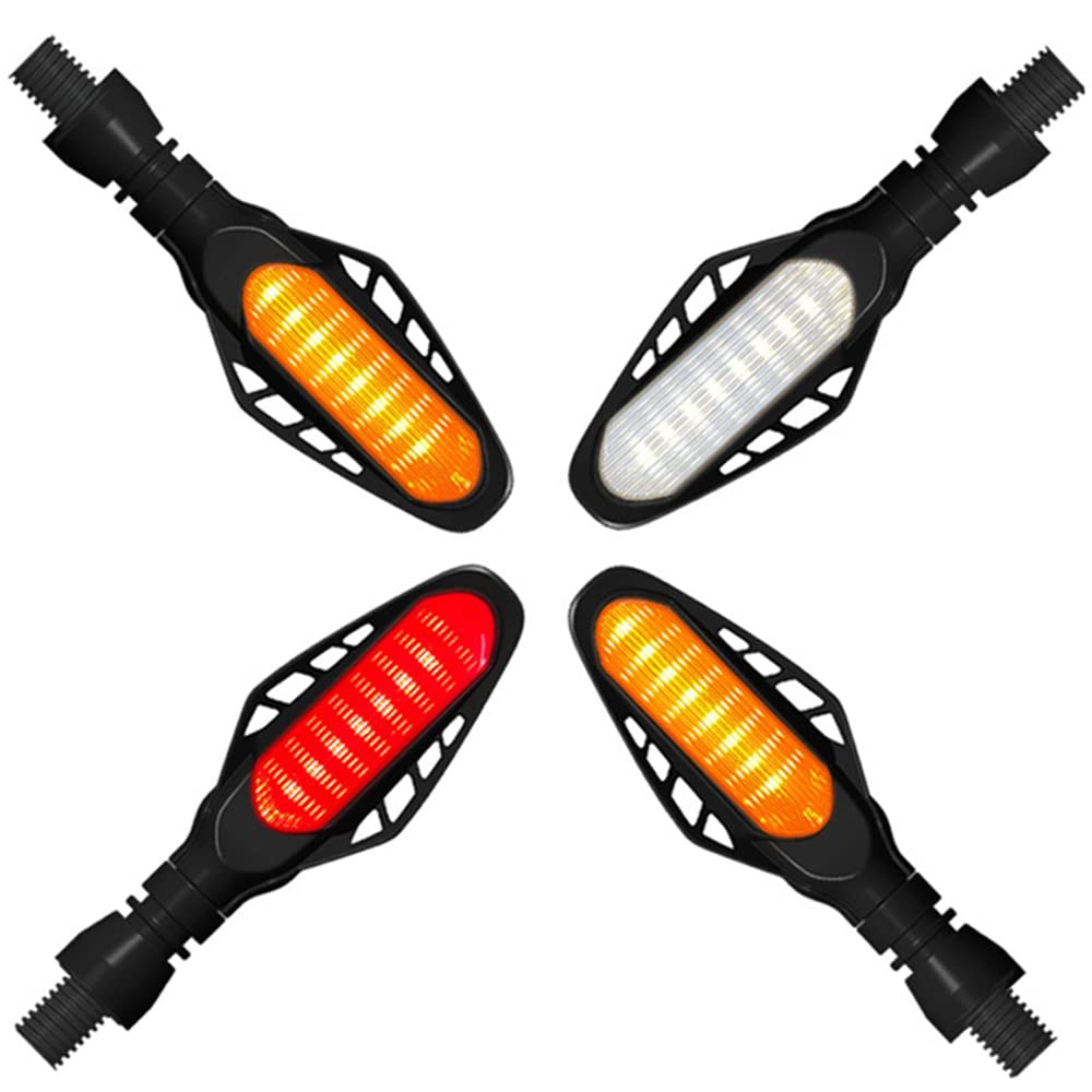 4 Uds De Luces LED De Señal para Motocicleta Luz De Freno Y Giro Carcasa Ahumada 12V Luz Trasera Que Fluye Lámpara De Circulación Diurna DRL,Yellow b
