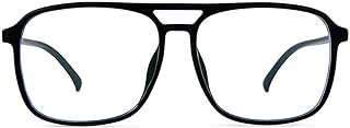AOOLIA Aviator Reading Glasses for Women Men TR90 Square Blue Light Standard Anti-Reflective Coating Readers (Black, 2, diopters)