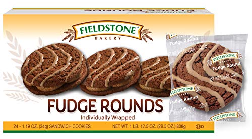 Fieldstone Bakery Fudge Rounds, Boxes, 96 Individually Wrapped Cookies, Chocolate, 4 Count