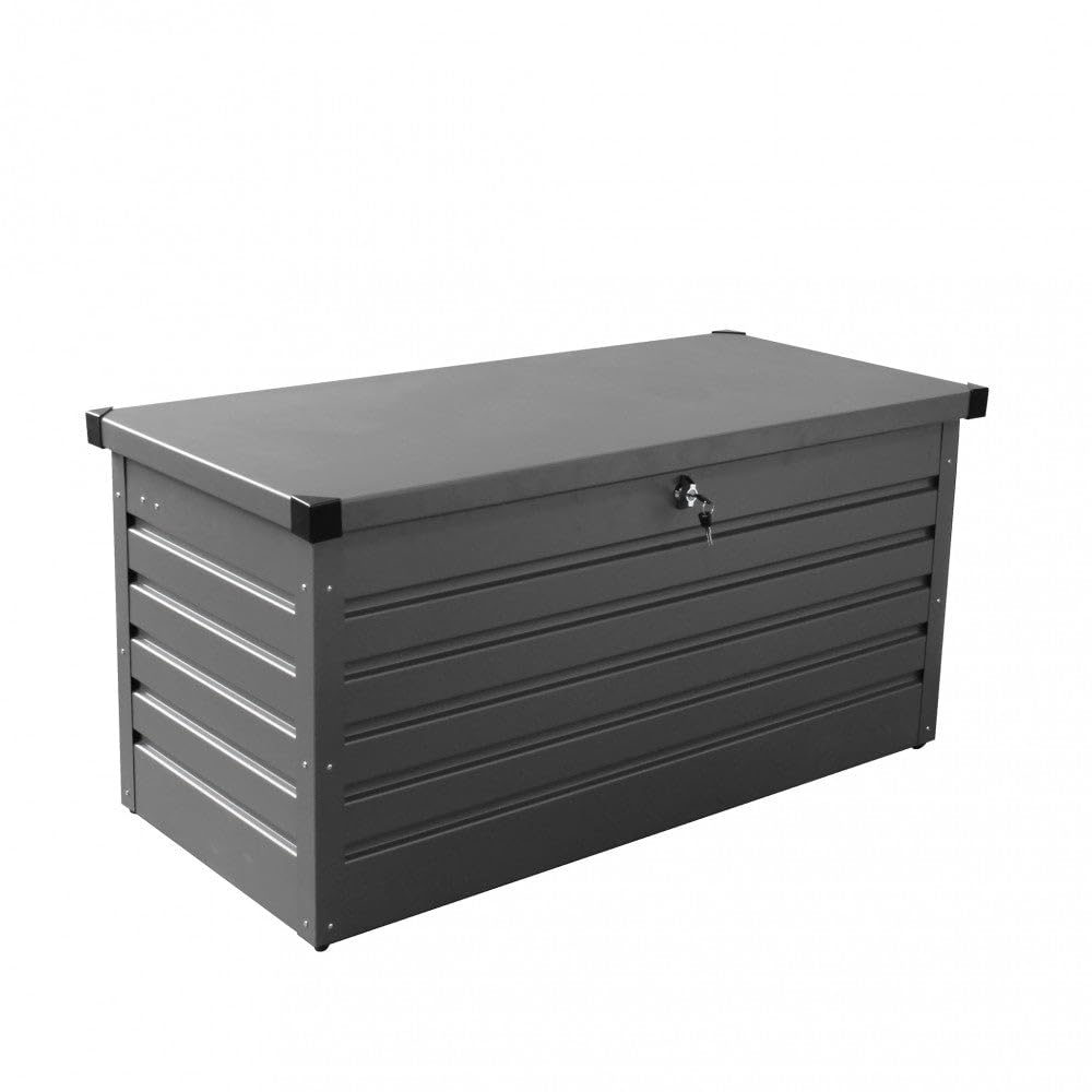 Baule Moderno da Esterno in Alluminio 130x60 cm con Serratura Steel Magic - Nero
