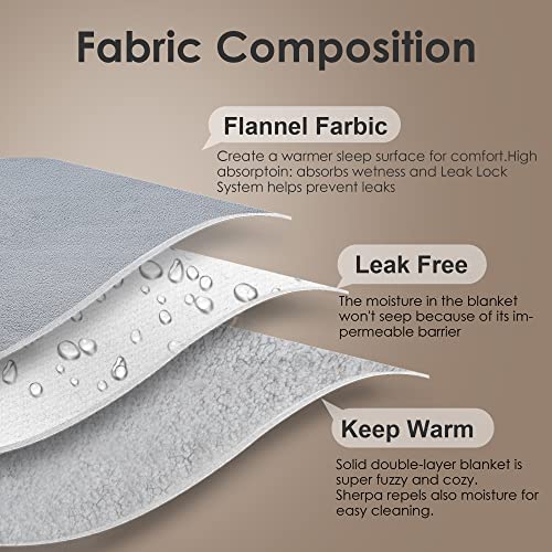Langsprit Waterproof Dog Blanket for Bed, Couch, Sofa - Waterproof Sherpa Fleece Pet Blankets Furniture Protector for… - Image 6