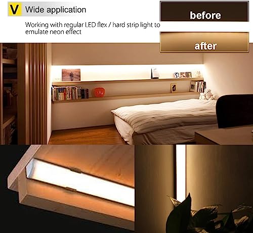 Image of StarlandLed 20 Pack 3.3Ft /1M LED Black Aluminum Channel V Shape with Milky PC Cover for Strip Lights Installation Professional Look