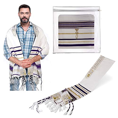 Talit Prayer Shawl – 72 x 22 Inch Messianic Tallit for Christian Jewish Prayer