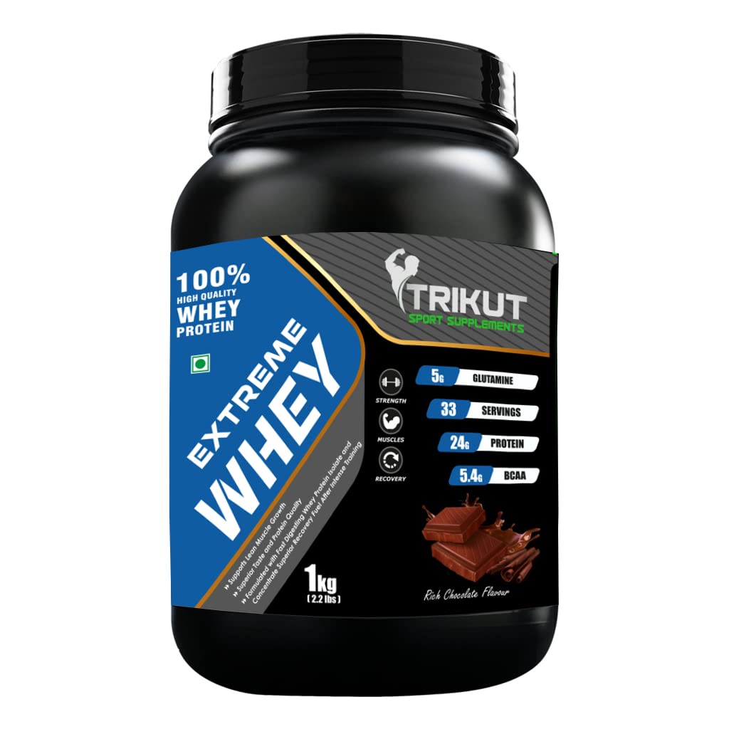 Trikut Sport Supplements Extreme Whey Protein 2.2lbs/1kg (Rich Chocolate) - 24g Protein Per Serving - Zero Fats & Sugar (B0B2PR4MKN) Amazon Price History, Amazon Price Tracker