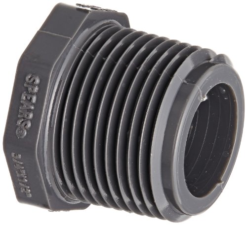 Spears 439-G Series PVC Pipe Fitting, Bushing, Schedule 40, Gray, 3/4