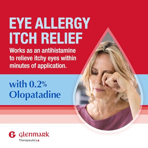 glenmark therapeutics olopatadine eye drops for allergies redness relief antihistamine eye drops allergy relief from pet dander pollen grass ragweed works in minutes olopatadine hcl 02 25ml