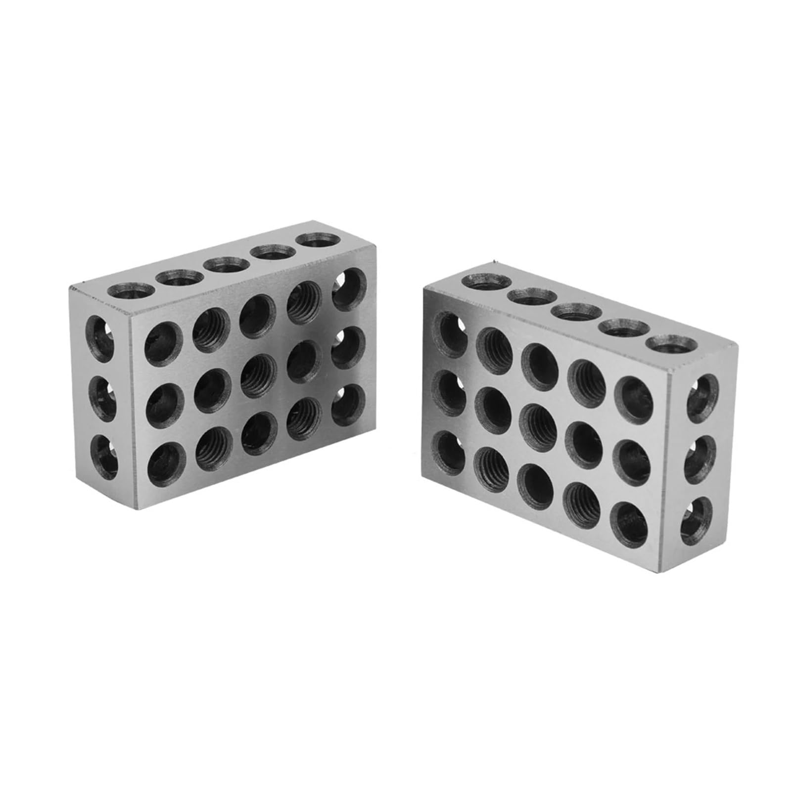 Mthckxjbsuz 2Pcs 25X50x75mm Gauge Block, Milling Block Milling Clamping Block Blocks 23 Holes Milling Parallel Clamping Block Milling Machine Accessories