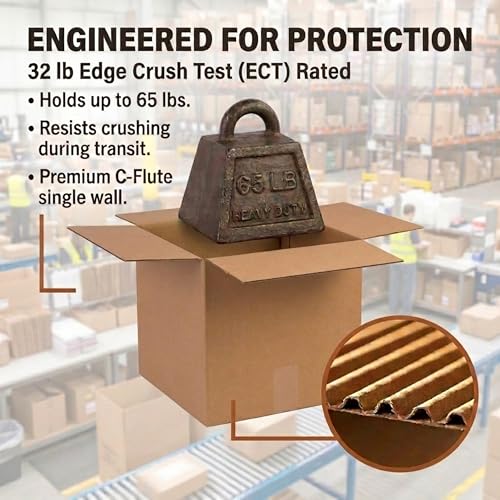 Image of BOX USA Shipping Boxes 16 inchL x 14 inchW x 14 inchH, 25-Pack Medium Corrugated Cardboard Boxes for Shipping, Mailing, Packing, Packaging and Storage