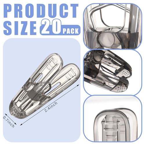 Image of LemonRoad 20 Pack Balloon Arch Clips Plastic Spring Clamps 2.4 Inch Heavy Duty Clip for Balloon Arch Kit Birthday Decoration Crafts Backdrop Woodworking Photography Studios (Translucent Black)