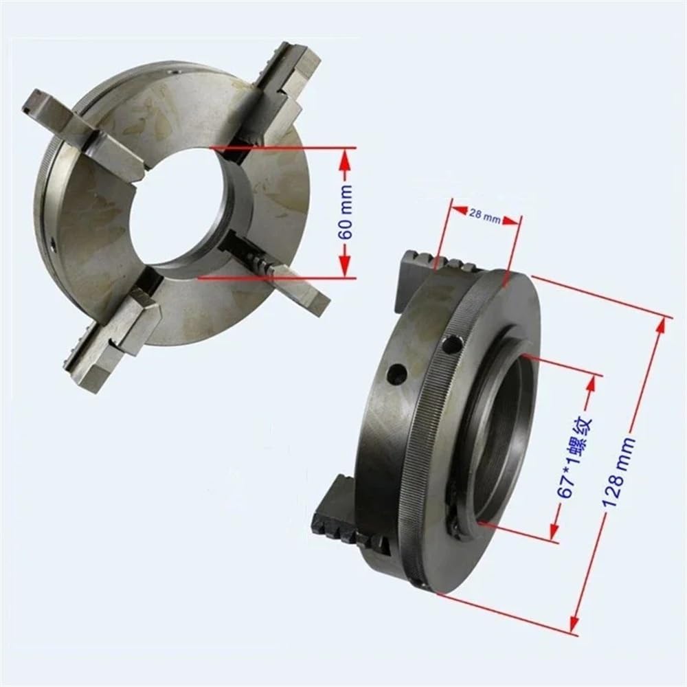 1 x ręczny samocentrujący uchwyt tokarski 3/4 szczęki uchwyt tokarski do drewna 50/65/80/90/125 mm metalowe narzędzia tokarskie do drewna (uchwyt 3-szczękowy 125 mm)