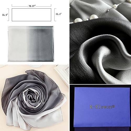 K-Elewon Women Scarf Silk Scarf Gradient Colors Scarves Headscarf Fashion Scarves Long Lightweight Shawls for Women H123