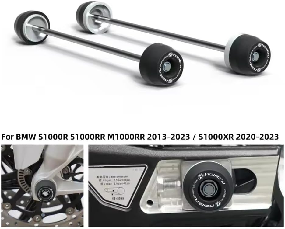 for BMW S1000R S1000RR M1000RR 2012-2026 Moto Rear Front Axle Fork Crash Slider Motorcycle Wheel Protector (Front-Rear)