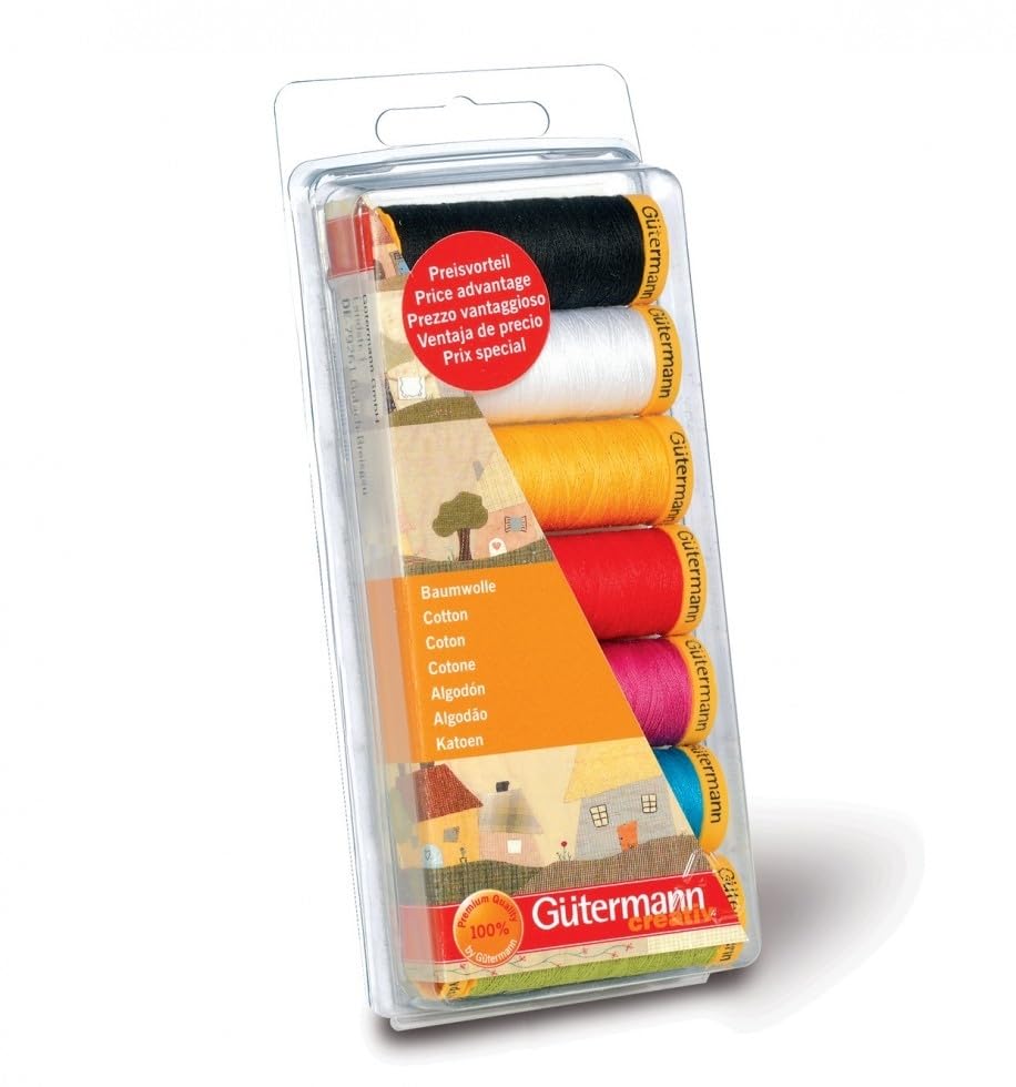 Set de Hilos de Algodón Natural Gutermann 100m x7 miniatura 1