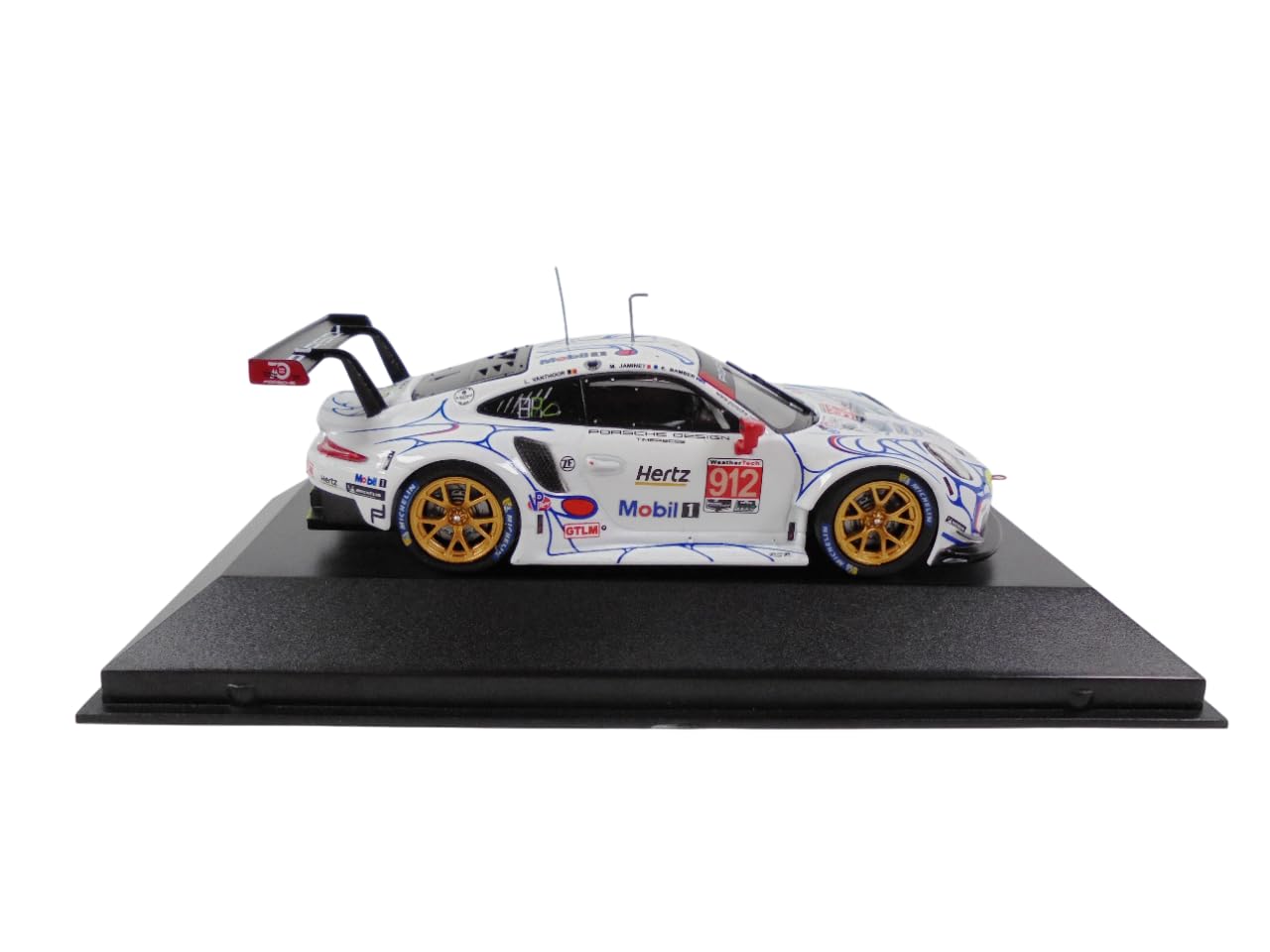 Voiture Miniature Porsche 911 GT2 Grise - Échelle 1/43 Avec Boîte Vitrine CARARAMA - Modèle Collection