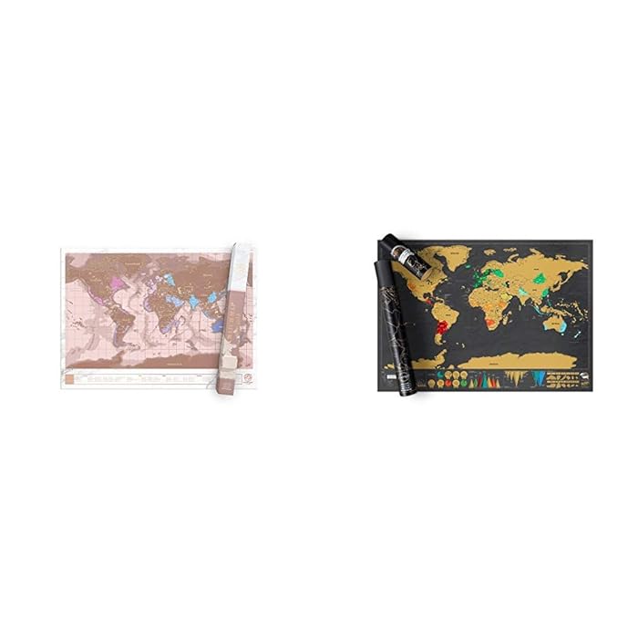 Buy Luckies of London World Map, Scratch Map, Rose Gold &of London