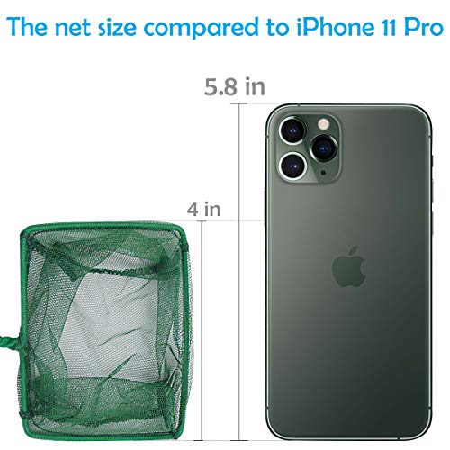 Pawfly 4 Inch Aquarium Net Fine Mesh Small Fish Catch Nets with Plastic Handle - Green - Image 7