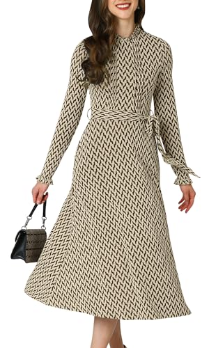 Image of KOH KOH Womens Long Sleeve Semi Formal Work Elegant Pockets Mini Midi Dress