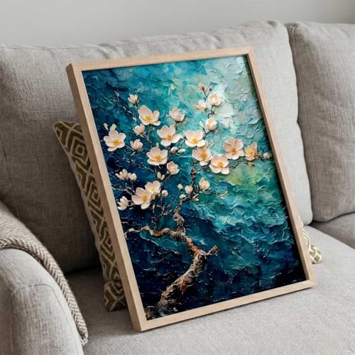 Image of kotart flower Wall Art Home Decoration | Aesthetic Floral Paintings With Frame For Living Room Bed Room Hotel Wall Decor Digital Reprint (19x25 inch)