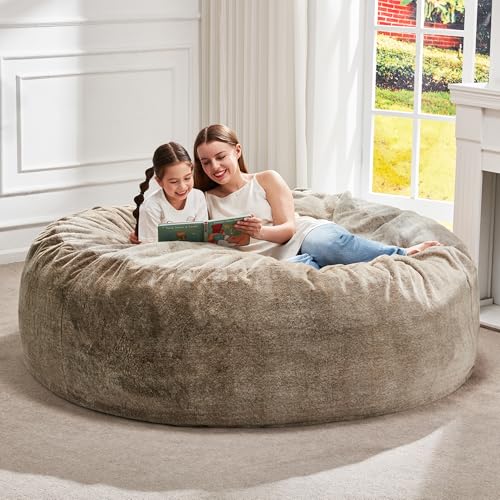 Image of Hobestluk Bean Bag Chair for Adult Giant Beanbag with Filler Brown 6FT