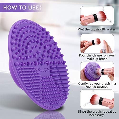 image for Norate Stocking Stuffer for Women, Brush Cleaning Mat Silicone Makeup 