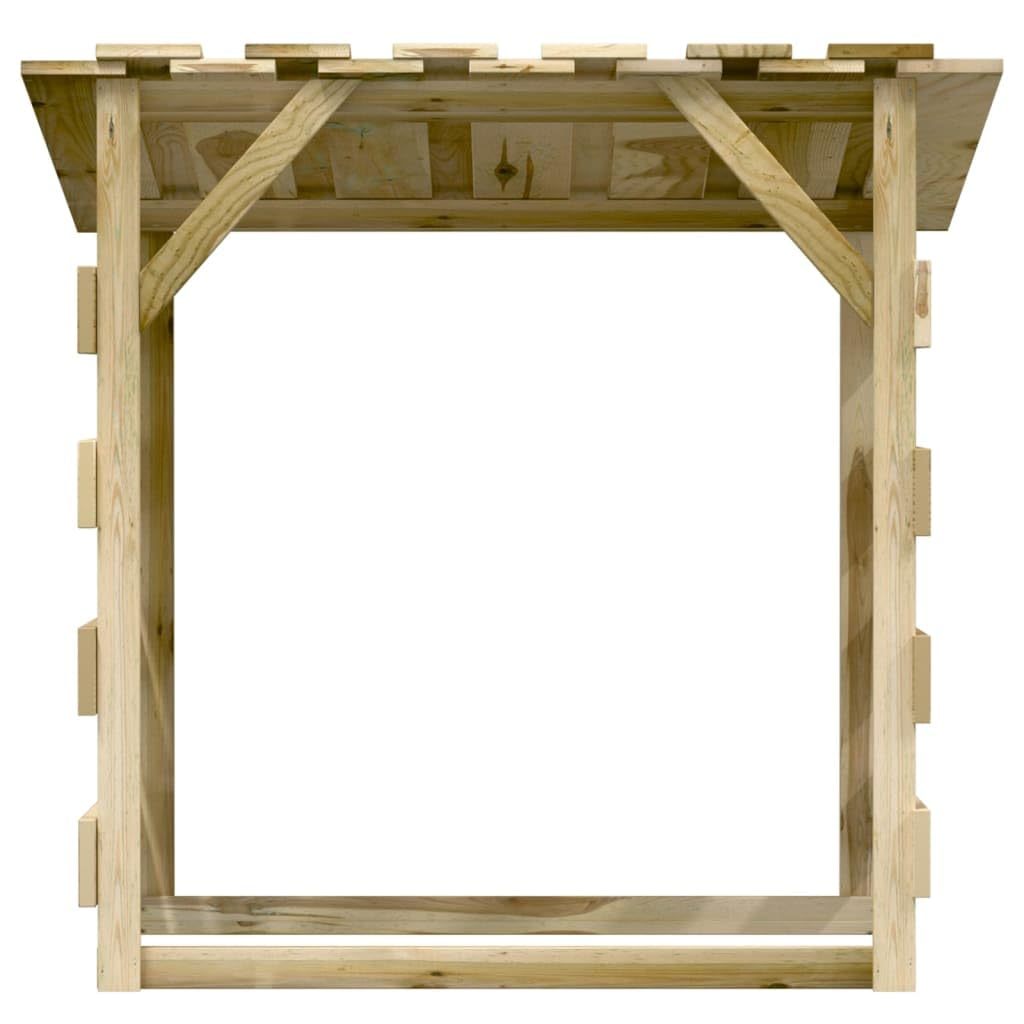 vidaXL 3X Kiefernholz Imprägniert Pergola mit Dach Unterstand Überdachung Kaminholzregal Brennholzregal Feuerholzregal Garten 100x90x100cm
