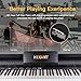 HEXANT 88-Key Weighted Digital Piano, Full-Size Semi-Weighted Upright Flip Electric Keyboard Piano with 3 Pedal and Multi-Functional Keyboard for Beginner(with Bench,Black)