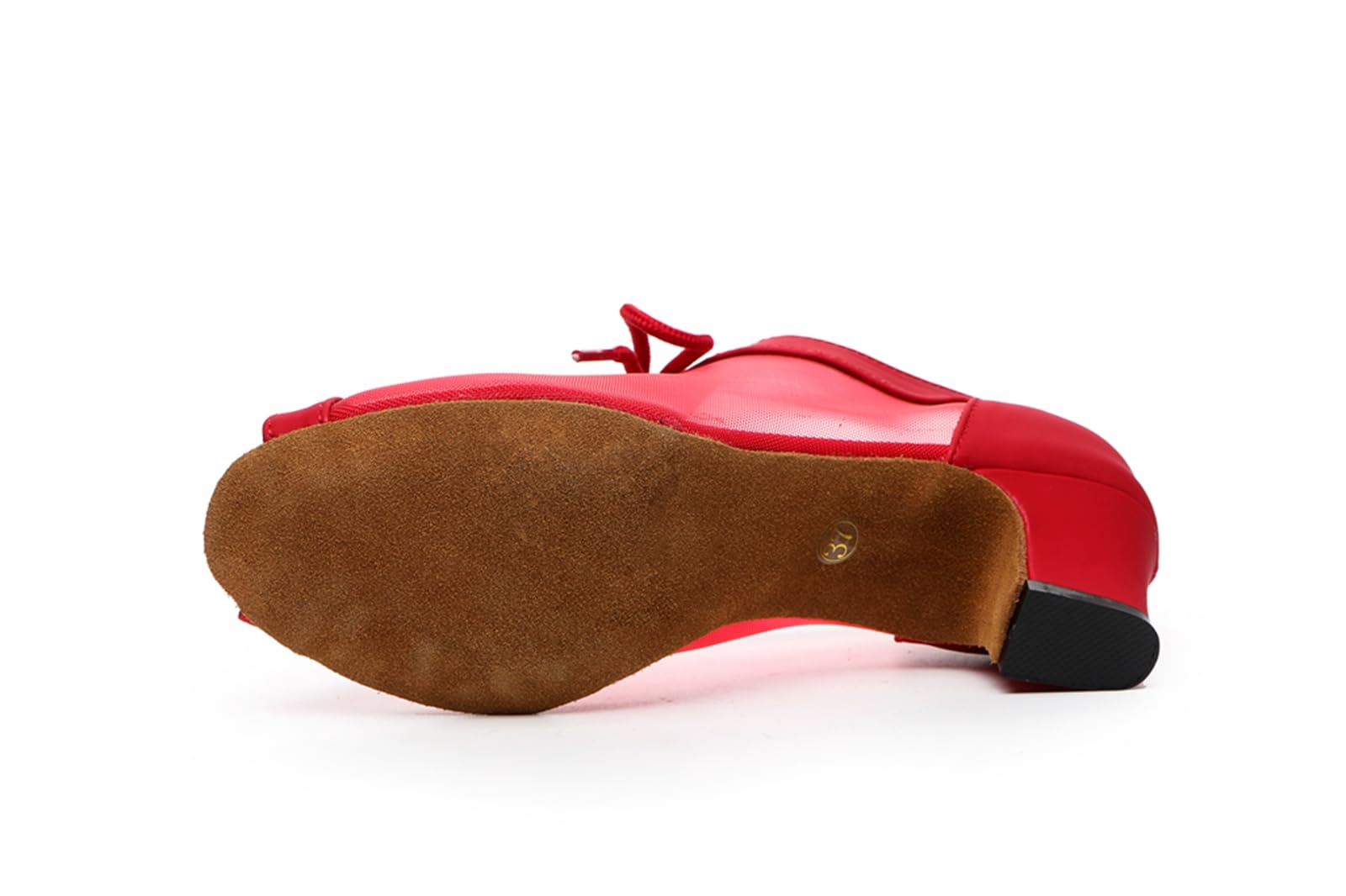 ZHCRCfirm Women's Lace-up Breathable Mesh Open Toe Ballroom Tango Samba Party Wedding Practice Dance Shoes YCL504 Red US 10