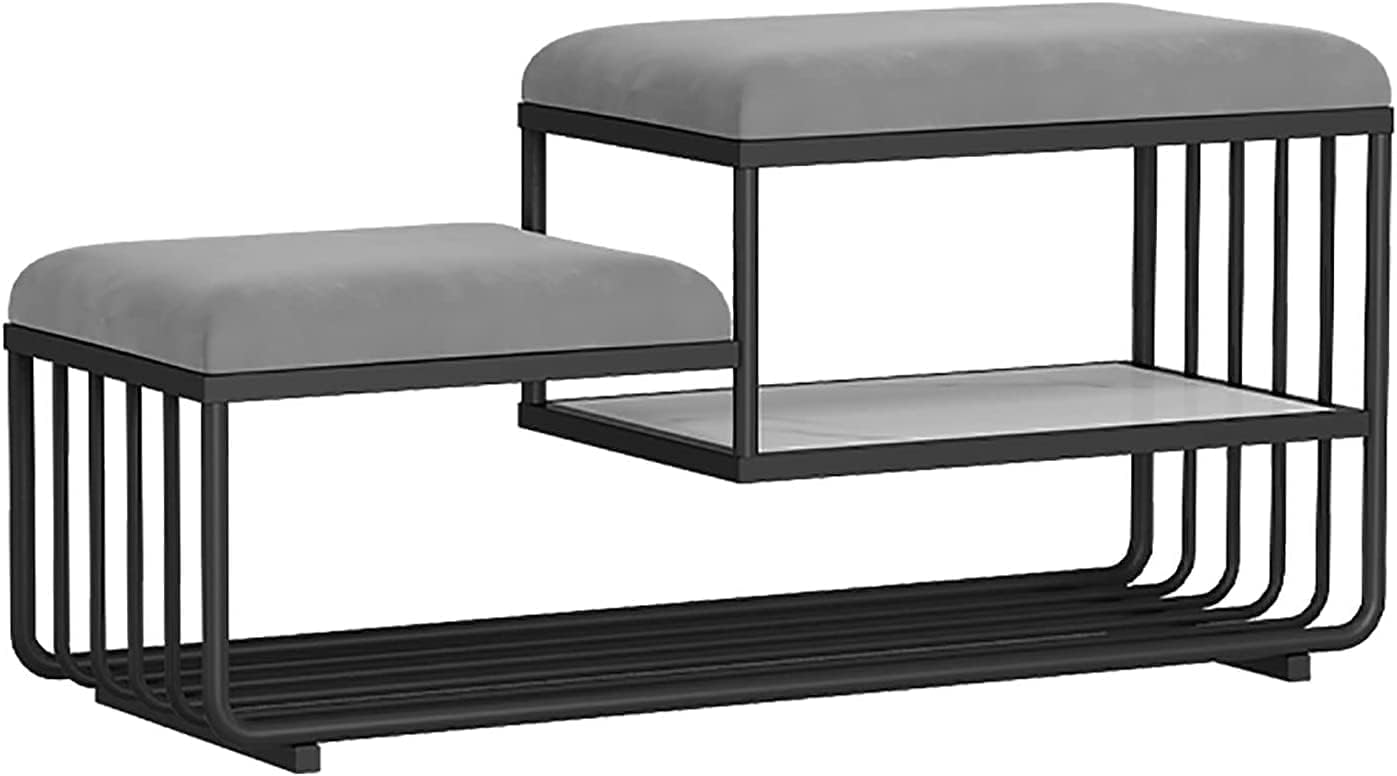 Banc de bout de lit moderne pour chambre avec étagère à chaussures et rangement