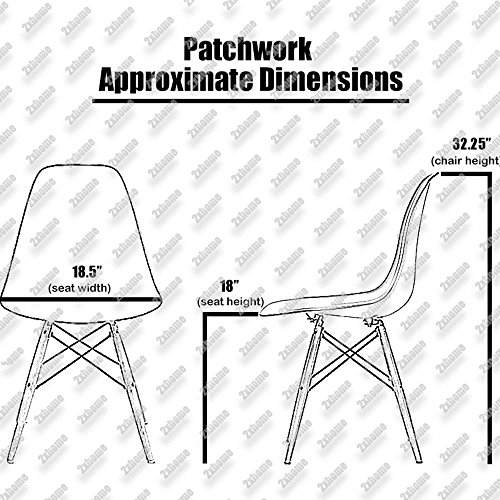 2Xhome Rayblkleg(Sam.) Dining Chair, Patchwork S #TOP1