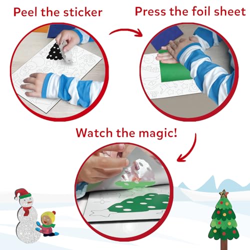 Image of Skillmatics Foil Fun - Holiday Magic, No Mess Art for Kids, Christmas Craft Kits & Supplies, DIY Creative Activity, Travel Toys, Gifts for Boys & Girls Ages 4, 5, 6, 7, 8, 9