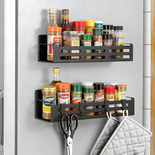 WGIDSKKI Porte-épices magnétique pour réfrigérateur, Porte Épices Magnétique Frigo pour Le Rangement et l'organisation de la Cuisine, Organisateur frigo...