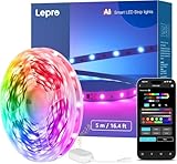 Lepro S1 AI Tira LED 5M, Luces LED MagicColor, Fonciona con Alexa y Google Assistant, Sincronización de Música, Diseñador de...