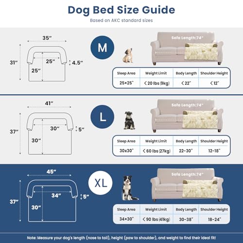 Image of Calming Dog Bed for Couch with Tie-Dye Pattern, 45x37 Inch, Khaki