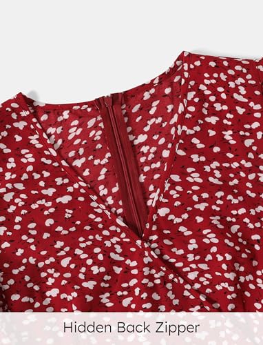 Image of PATPAT Matching Mommy and Me Dresses Outfits Ruffle Flutter Sleeve Polka Dot Pattern Vacation Dresses