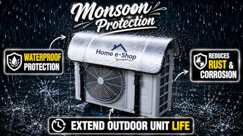 Image of AC Outdoor Unit Protector Cover | HEAVY DUTY | Waterproof Heat Insulated & Sun Protection | AC Outdoor Unit Cover | Air Conditioner Outer Compressor Shade for Split 1.5 & 2 Ton (Full Size)