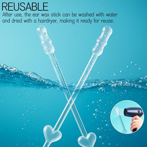 72 Pieces Ear Wax Stick 2026 New - Sticky Soft Head Ear Cleaning Tool, Reusable and Painless for Kids and Adults, Easy to Use Ear Swabs