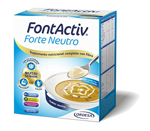 FontActiv Forte Sabor Neutro | 10 Sobres de 30g | Suplemento Nutricional con Fibra para Adultos - 0% Azúcares añadidos