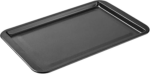Non-Stick Rectangle Baking Pan Carbon Steel Sheet Oven Tray for Biscuit Pie Pizza Roast Muffin Bread Bakeware(Black L)