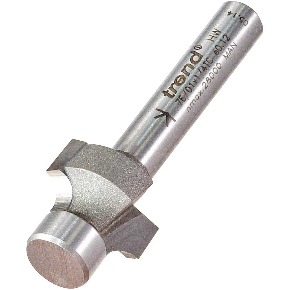 Trend 7E/01X1/4TC Pin Guided Round Over Cutter 3.2mm Rad. X 9.5mm Cut