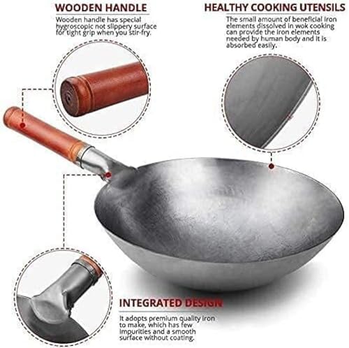 Wok Kitchen Iron Cookeware Tradicional 34 cm miniatura 3