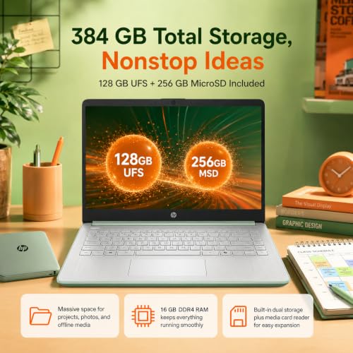 Image of HP 14 Laptop for Students and Home Use, Intel Processor N150, 16GB RAM