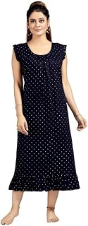 CLOUD SOFT Women’s Viscose Blend Comfort Short Nighty with Side Pockets | Soft Printed Short Night Dress for Everyday Wear... Price In India