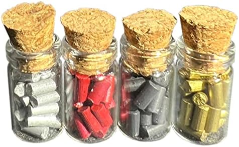 RED DAMORE 80 x Lighter Flints in 4 x Glass Jars Lighter Flint - Blue, Gold, Magenta, Silver