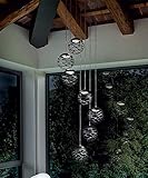 Körpermaterial: Glas, Eisen W-LI Led Pendelleuchte Pendentlampe aus Metall für Treppenlampen Hängende Beleuchtung, 1 Kopf Schwarz, Kühles Weiß