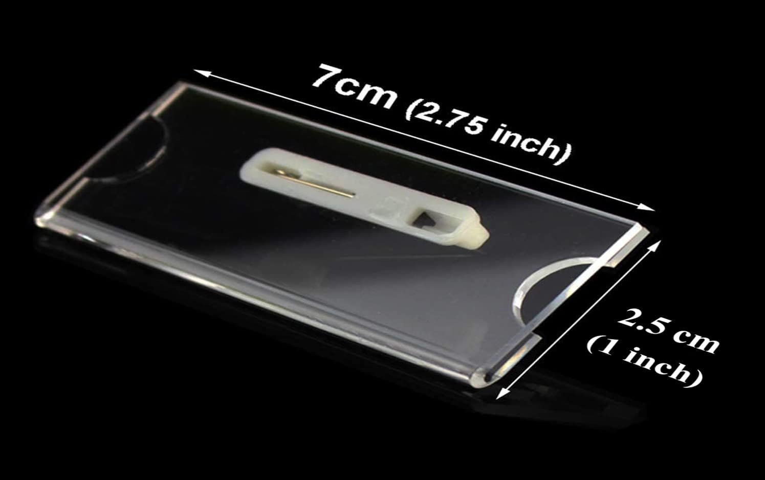 BIGIMALL 25 X Acrylic Name Badge and Name Plate with Pin Easy to Insert Paper for Office Staff Uniform Badge (Pack of 25) 1