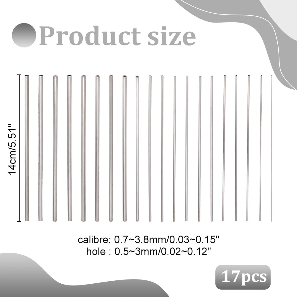 PH PandaHall 17pcs Stainless Steel Tube - Image 2