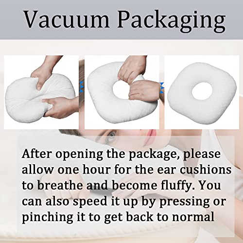 Image of Ear Piercing Pillow for Side Sleepers, Pillow with an Ear Hole for CNH and Ear Pain Ear Inflammation Pressure Sores, O-Shaped Side Sleeping Pillow, Ear Guard Pillow (Creamy-White)