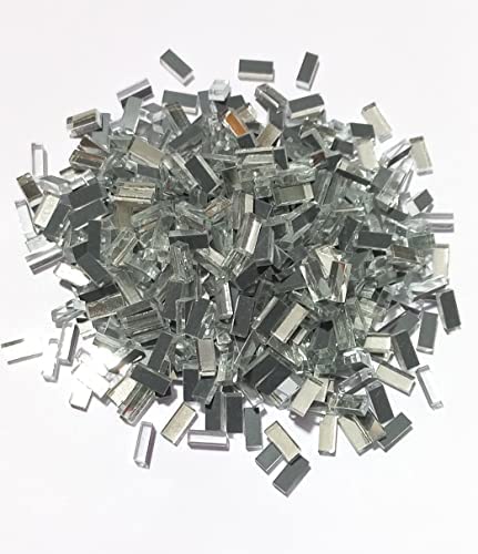 OMX LCD Mosaic Mirror Pcs for Embroidery & Craft Making, (6mm X 2mm, Rectangular Shape 3300 Pc, Silver)-image-42