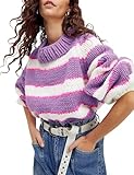 The cozy and cool pull-on style sweater for women autumn winter Striped detail, turtle-neckline, long-sleeve, ribbed knit trim, slouchy, relaxed fit colorful knitwear These fashional knit tops for women are great for daily wear, multiple color cont...