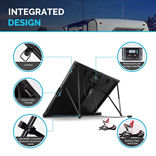 Renogy 200W 12V Portable Solar Panels Suitcase with Waterproof 20A Charge Controller, Foldable 200 Watt Solar Panel W/ Adjustable Kickstand, Solar Charger for Power Station, RV, Camping, SUV, Off Grid - Image 6